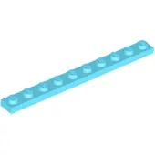 LEGO 1x10 plaques 4477 - 50 pièces bleu azur moyen