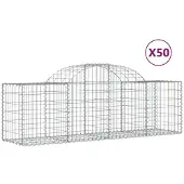 vidaXL Gabions avec arc surélevé 50 pcs. 200x50x60/80 cm Fer galvanisé