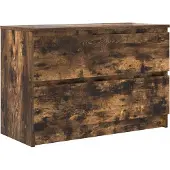 Syfax Meuble TV chêne fumé 80x35x54 cm bois d'ingénierie