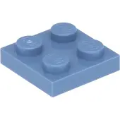 LEGO 2x2 plaques 3022 - 250 pièces bleu sable