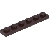 LEGO 1x6 plaque 3666 - 250 pièces brun foncé