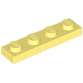 LEGO 1x4 plaque 3710 - 100 pièces jaune clair