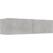 Syfax Meuble TV Gris béton 120x30x30 cm Bois d’ingénierie