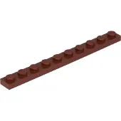 LEGO 1x10 plaques 4477 - 50 pièces rouge-brun