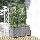 Prolenta Maison Exclusive - Jardinière avec treillis Gris clair 80x40x136 cm PP