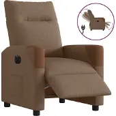 Syfax Fauteuil inclinable électrique Marron Tissu