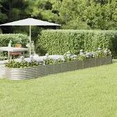 Prolenta Maison Exclusive - Lit surélevé de jardin Acier galvanisé Argenté