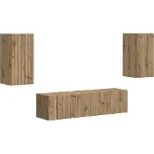 Syfax Ensemble meuble TV 4 pcs Chêne artisanal Bois d'ingénierie