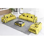 JV Möbel Ensemble de canapés 3pcs Jaune JVmoebel