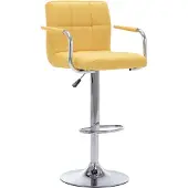 Syfax Chaise de bar Jaune Tissu