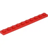 LEGO 1x10 plaques 4477 - 250 pièces rouge