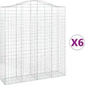 vidaXL Gabions avec arc surélevé 6 pcs. 200x50x220/240cm Fer galvanisé
