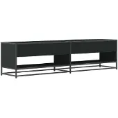 Syfax Meuble TV noir 180,5x40x46 cm bois d'ingénierie