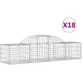 vidaXL Gabions avec arc surélevé 18 pcs. 200x50x40/60 cm Fer galvanisé