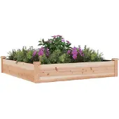 Syfax Lit surélevé de jardin doublure 120x120x25 cm bois massif sapin