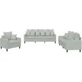 vidaXL Ensemble de canapés 3 pièces avec coussins gris clair velours