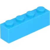 LEGO : 50 Steine 1x4, Azurblau