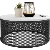 Mirjan 24 Table basse ronde FIZI - blanc arctique / noir