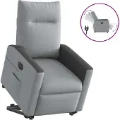 Syfax Fauteuil inclinable électrique gris clair tissu
