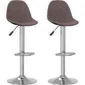 Syfax Tabourets de bar lot de 2 taupe tissu