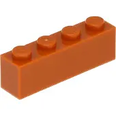 LEGO : 50 Steine 1x4, dunkles Orange