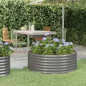 Prolenta Maison Exclusive - Lit surélevé de jardin Acier galvanisé 100x100x36cm gris