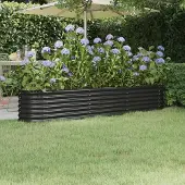 Prolenta Maison Exclusive - Lit surélevé de jardin Acier galvanisé Anthracite