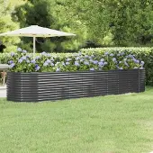 Prolenta Maison Exclusive - Lit surélevé de jardin Acier galvanisé Anthracite