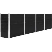 Syfax Jardinière rectangulaire, grande capacité pour plantes et fleurs, acier galvanisé robuste, bordures repliées sécurisées, 320 x 40 x 77 cm, anthracite