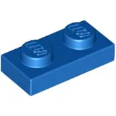 LEGO 100x 1x2 plaques 3023 - Plate Blue - Blue