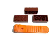 LEGO : 100 briques 2x4 rouge-brun avec séparateur de briques
