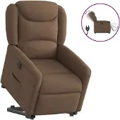 Syfax Fauteuil inclinable électrique marron tissu