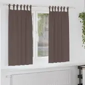 Syfax Rideaux occultants avec anneaux 2 pcs Marron foncé 175 x 140 cm