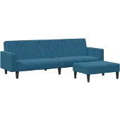 DKD Home Decor ensemble de canapés 2 pièces bleu velours