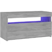 Syfax Meuble TV avec lumières LED Sonoma gris 75x35x40 cm