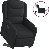 Syfax Fauteuil inclinable électrique noir tissu