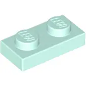 LEGO 250x 1x2 plaques 3023 - Plaque Light Aqua - Light Aqua