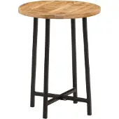 Syfax Table basse 35x35x45 cm bois de manguier solide et fer