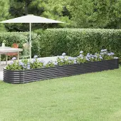 Prolenta Maison Exclusive - Lit surélevé de jardin Acier galvanisé Anthracite