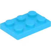 LEGO 2x3 plaques 3021 - 250 pièces bleu azur moyen