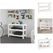 vidaXL Établi Blanc 110,5x50x80 cm Pin massif - Établis