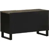 Syfax Meuble TV noir 80x33x46 cm bois massif de manguier