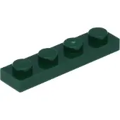 LEGO : 50 Stück Platte 1x4 in Dunkelgrün