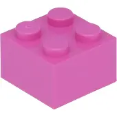 LEGO brique 2x2 3003 - 100 pièces rose foncé
