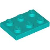 LEGO 2x3 plaques 3021 - 50 pièces turquoise foncé