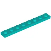 LEGO 1x8 plaque 3460 - 50 pièces turquoise foncé