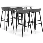 Syfax Ensemble de bar 5 pcs Blanc et gris