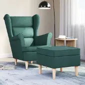 Prolenta Maison Exclusive - Fauteuil avec repose-pieds, tissu vert foncé