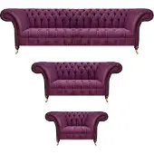 AEA Polstermöbel Wohnzimmer Set 3tlg Luxus Sofagarnitur Einrichtung Chesterfield