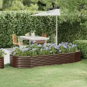 Prolenta Maison Exclusive - Lit surélevé de jardin Acier galvanisé marron